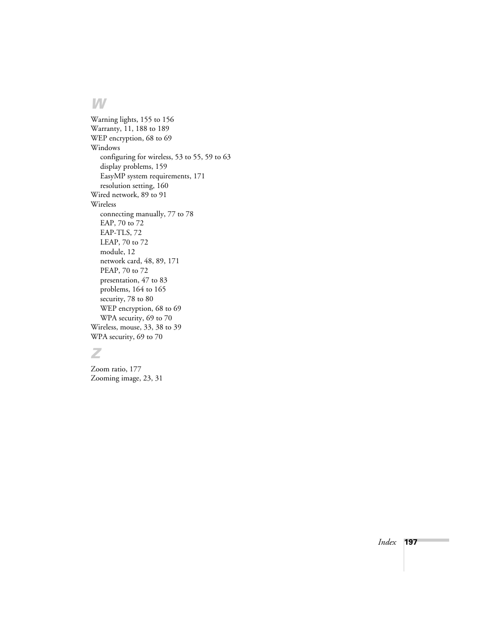 Epson PowerLite 1715c User Manual | Page 197 / 202
