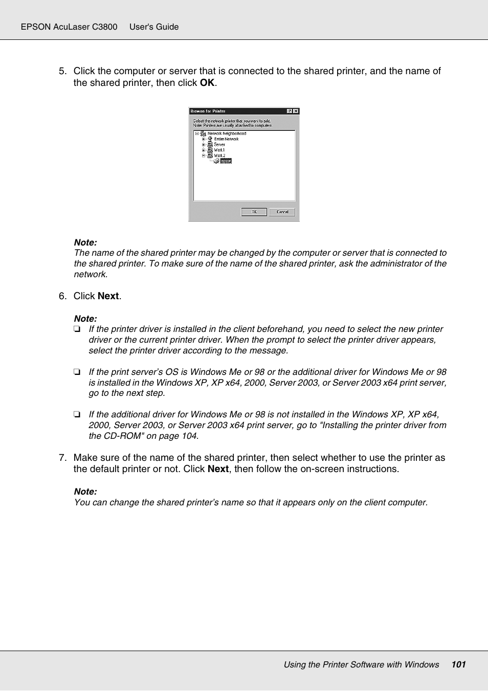 Epson ACULASER C3800 User Manual | Page 101 / 302