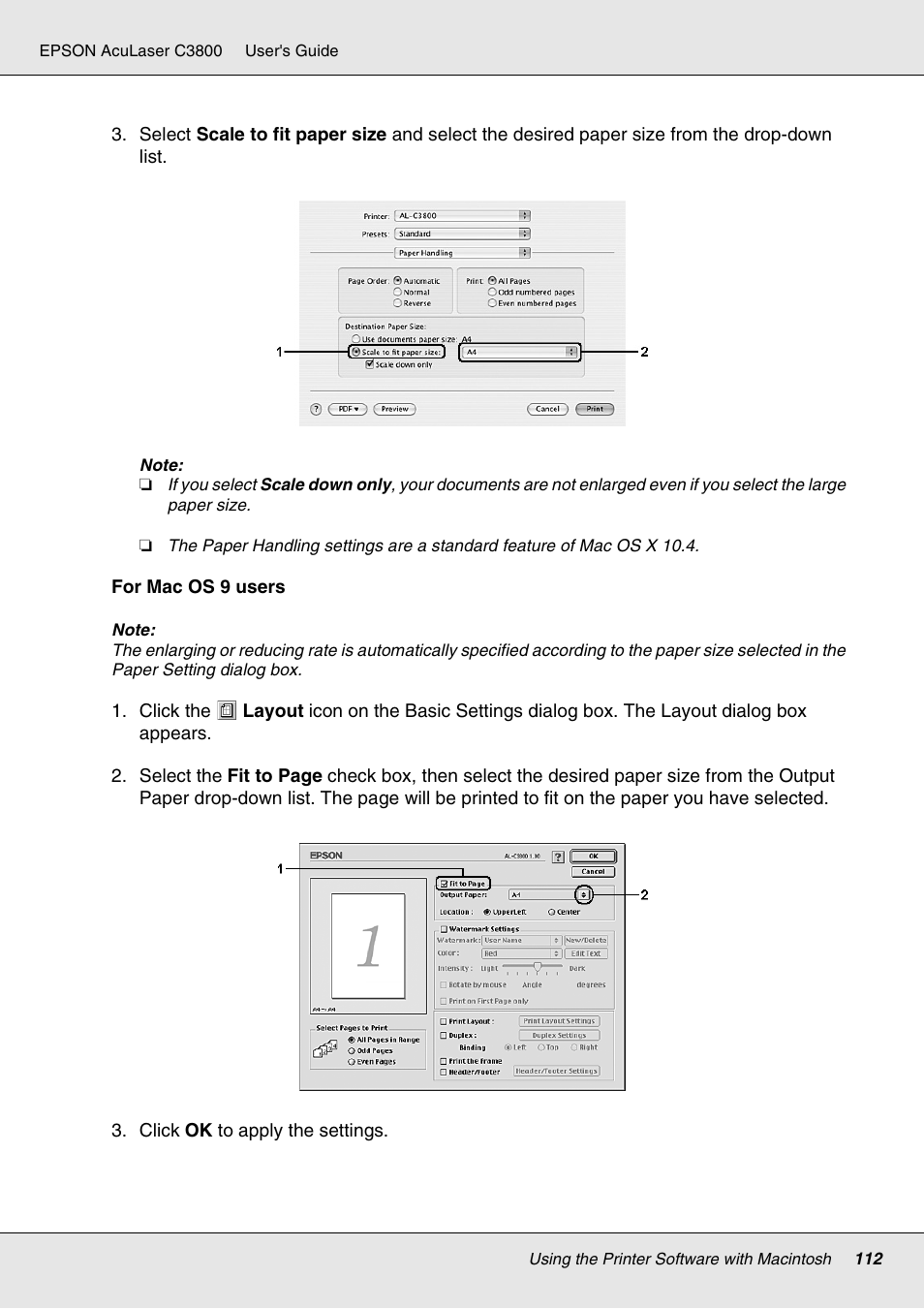 Epson ACULASER C3800 User Manual | Page 112 / 302