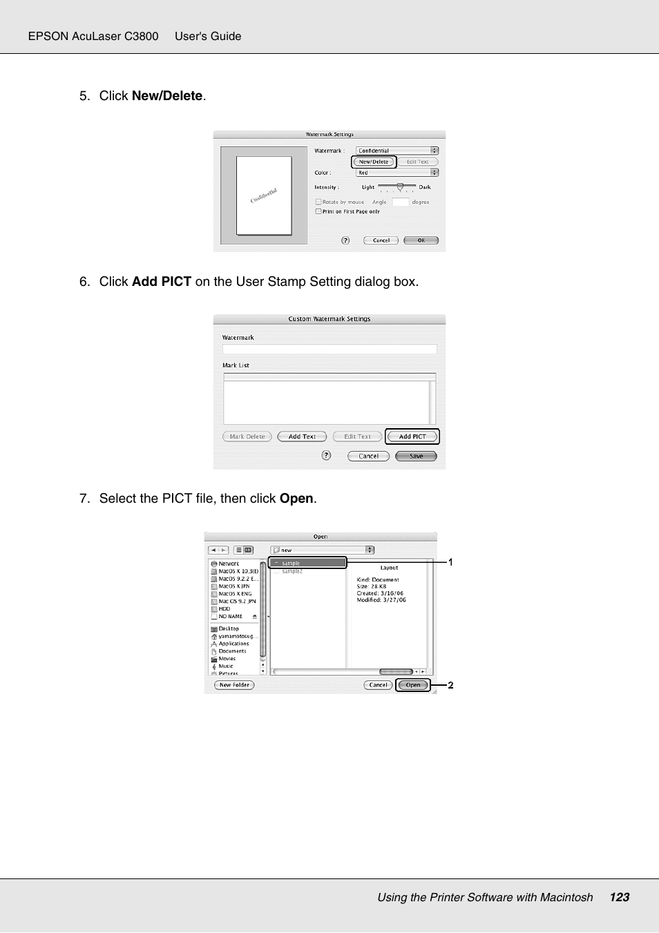 Epson ACULASER C3800 User Manual | Page 123 / 302