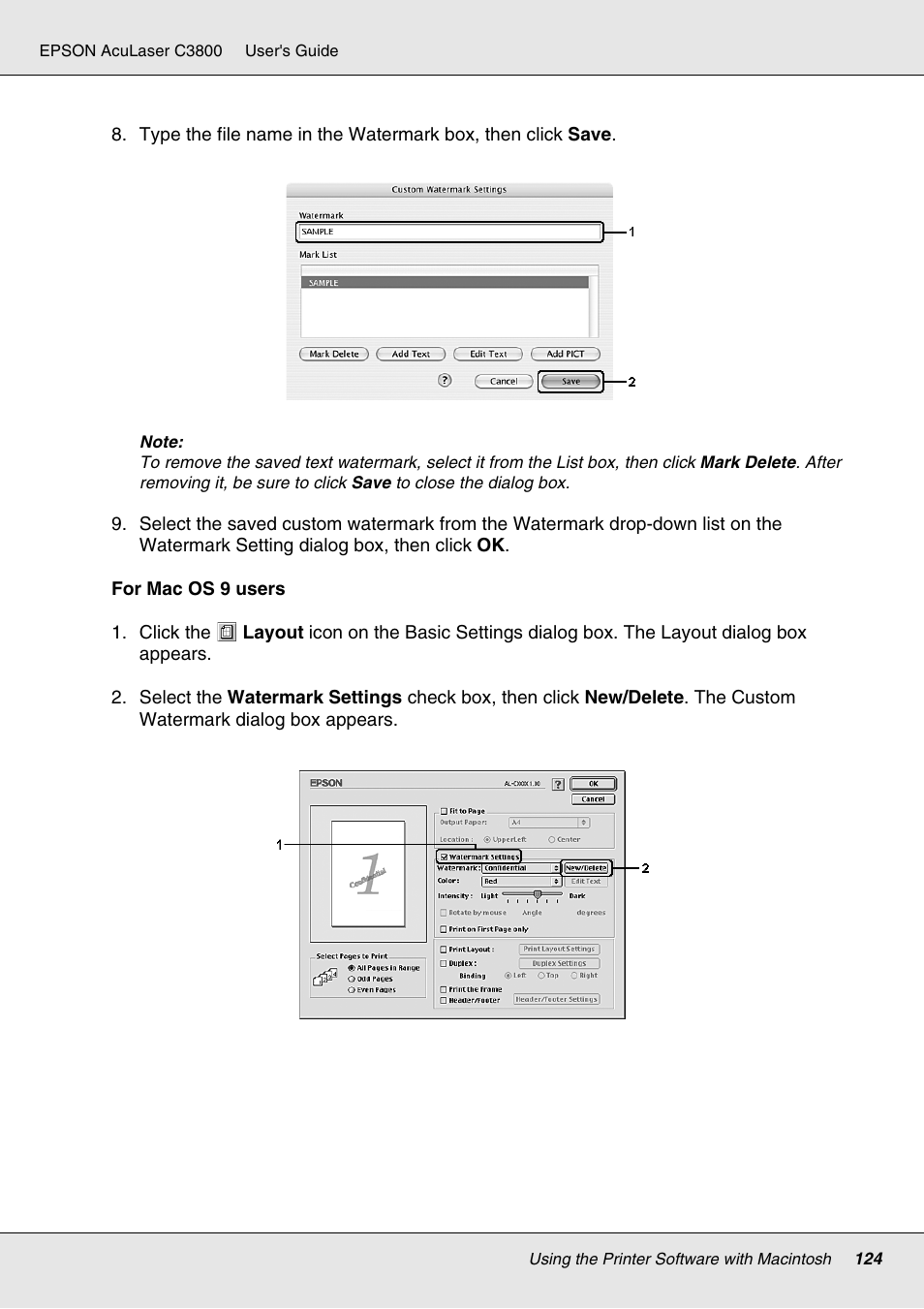 Epson ACULASER C3800 User Manual | Page 124 / 302