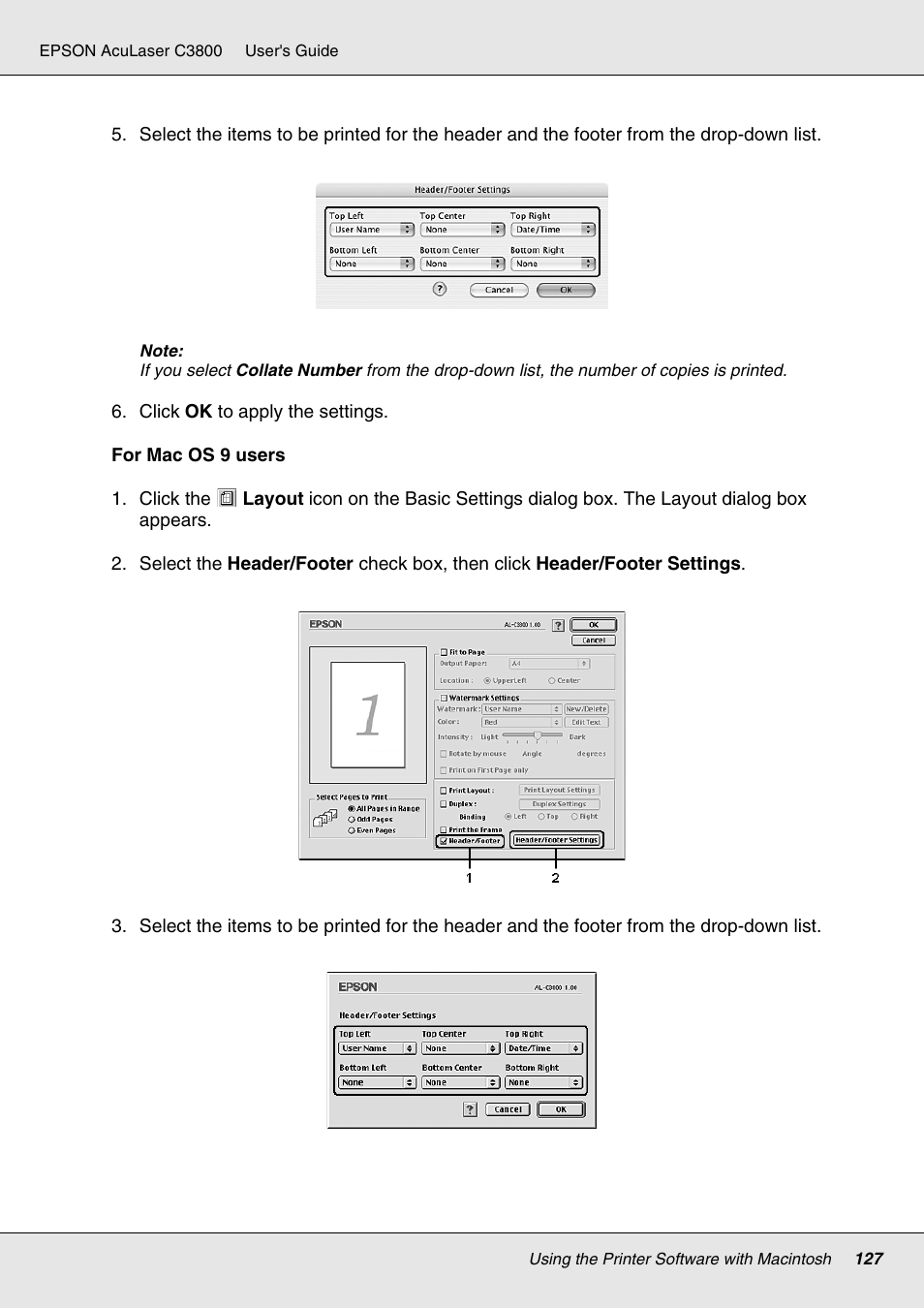 Epson ACULASER C3800 User Manual | Page 127 / 302