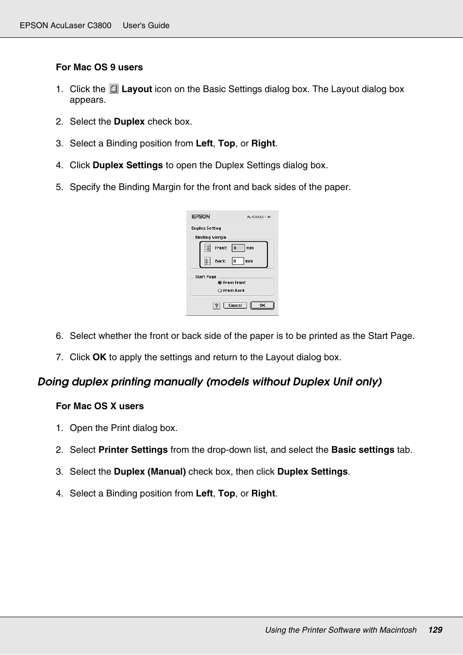 Epson ACULASER C3800 User Manual | Page 129 / 302