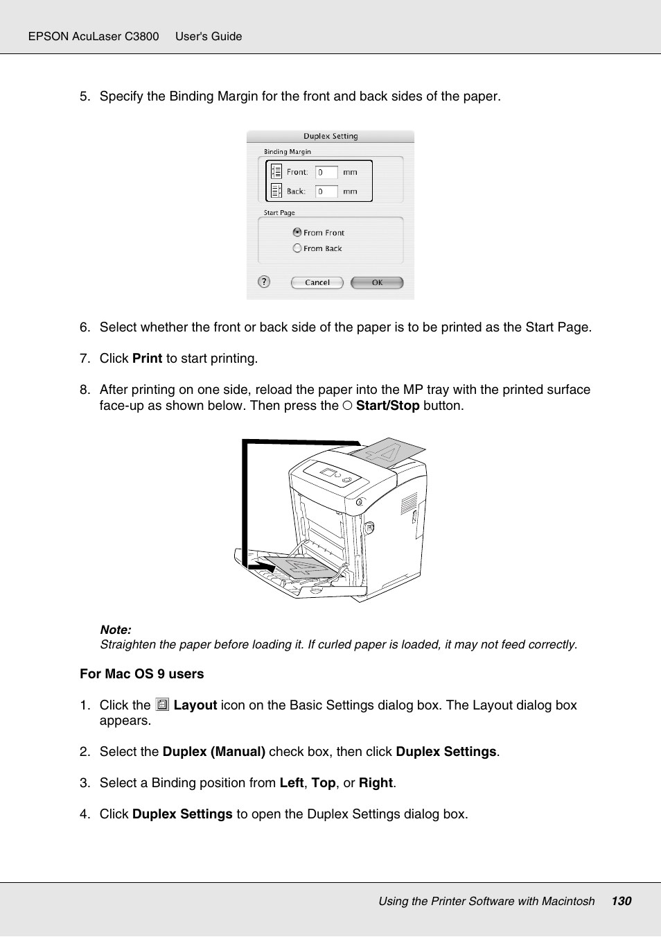 Epson ACULASER C3800 User Manual | Page 130 / 302