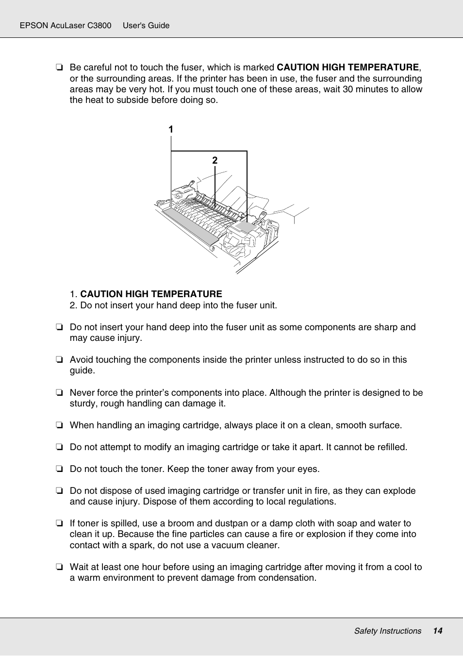 Epson ACULASER C3800 User Manual | Page 14 / 302