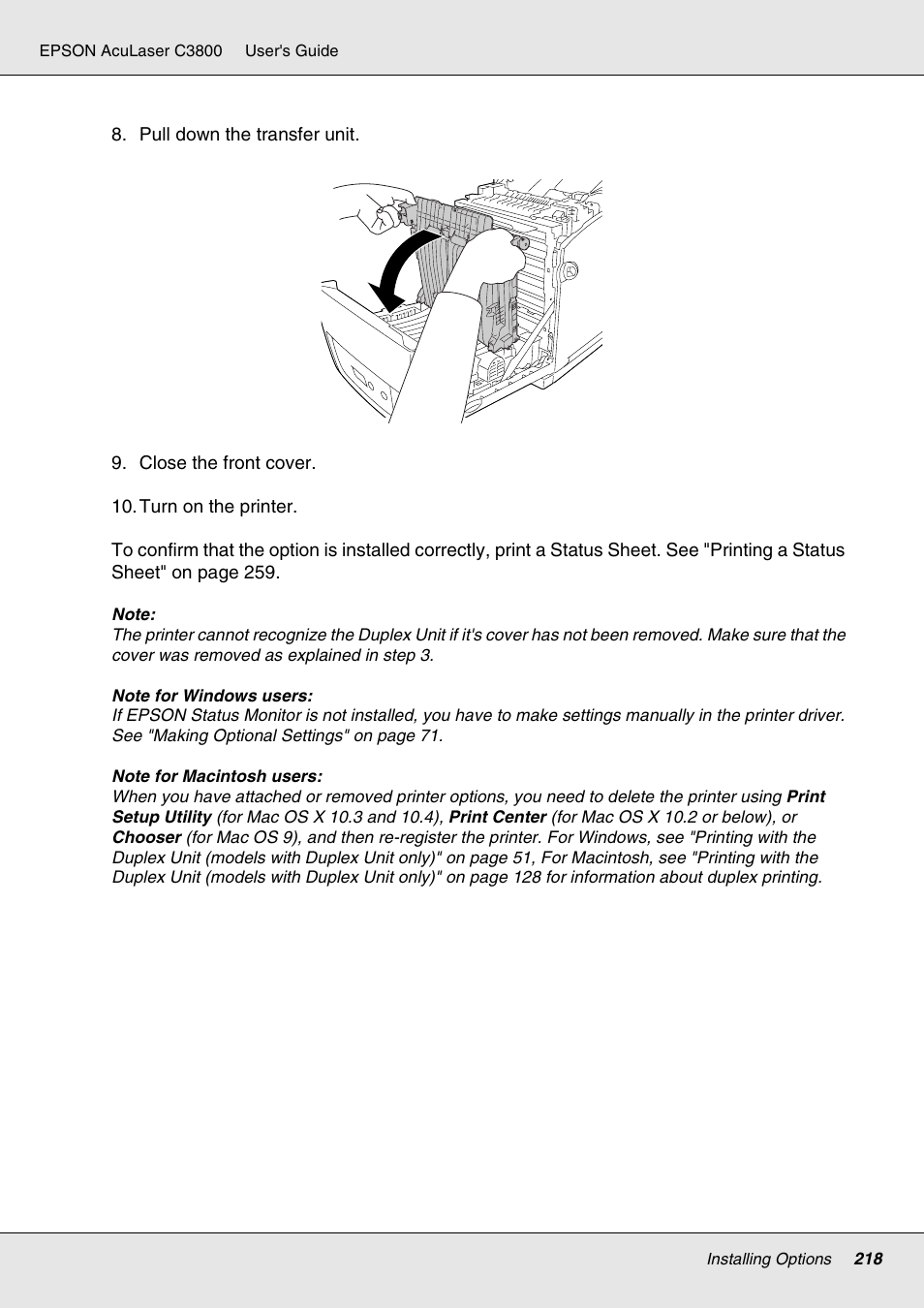 Epson ACULASER C3800 User Manual | Page 218 / 302