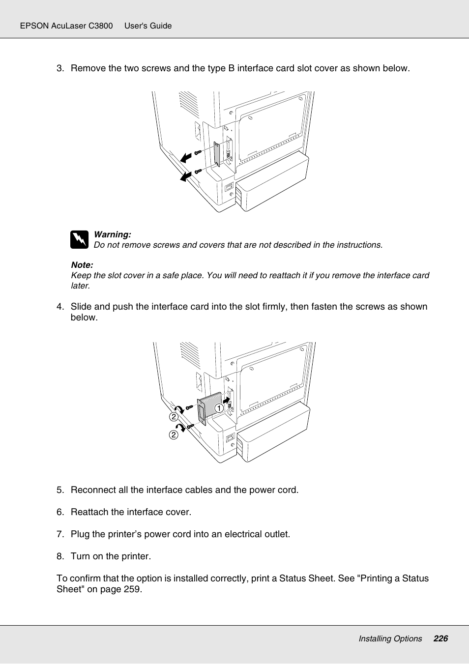 Epson ACULASER C3800 User Manual | Page 226 / 302