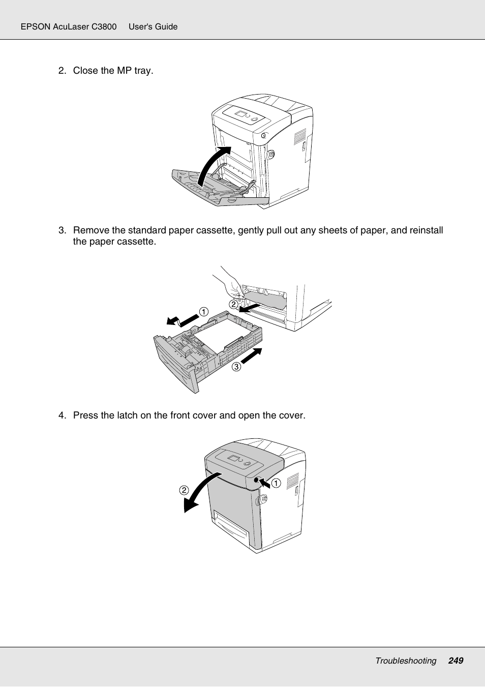 Epson ACULASER C3800 User Manual | Page 249 / 302