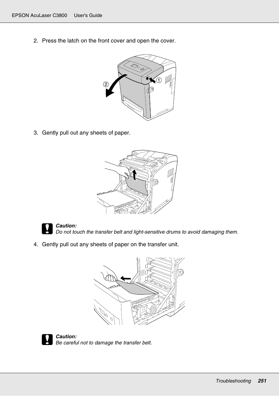 Epson ACULASER C3800 User Manual | Page 251 / 302