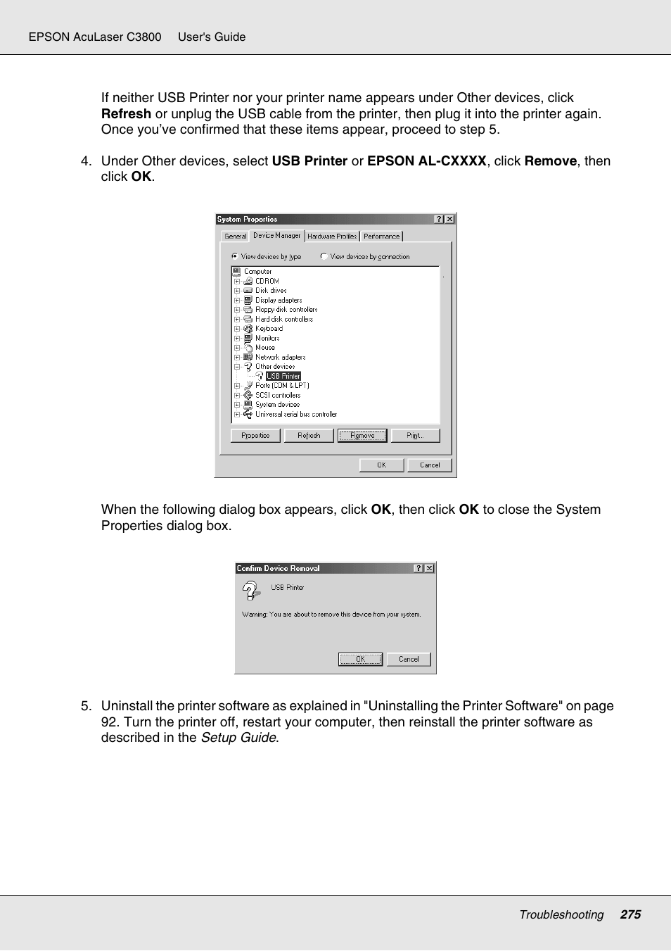 Epson ACULASER C3800 User Manual | Page 275 / 302