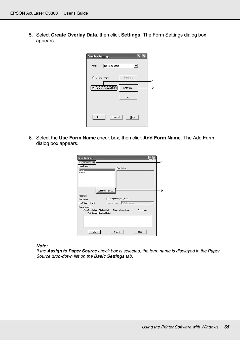 Epson ACULASER C3800 User Manual | Page 65 / 302