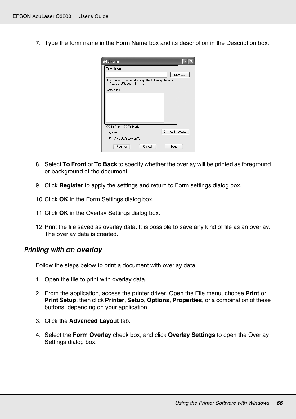 Epson ACULASER C3800 User Manual | Page 66 / 302