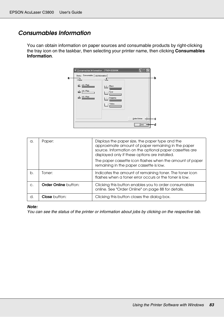 Consumables information | Epson ACULASER C3800 User Manual | Page 83 / 302