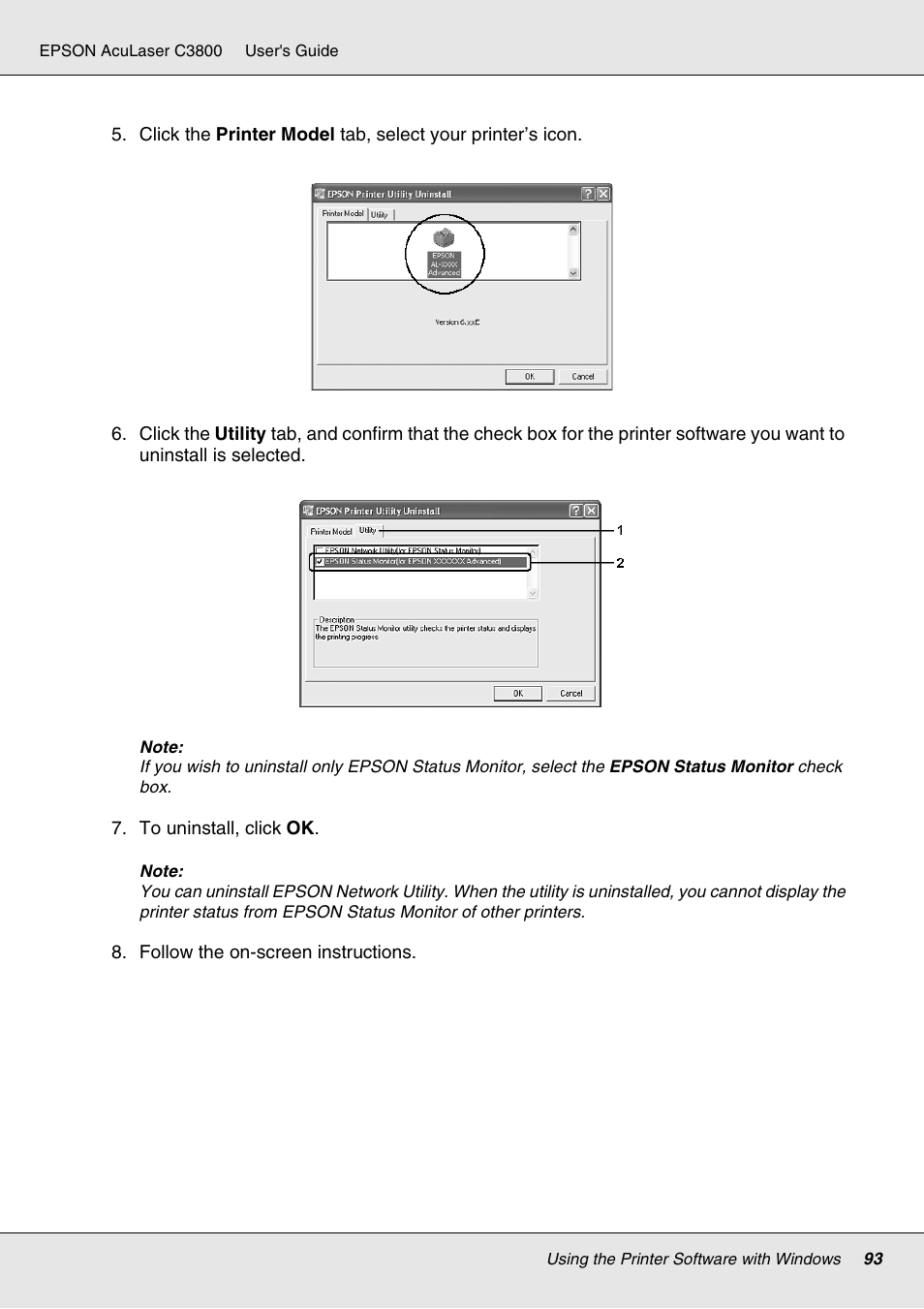 Epson ACULASER C3800 User Manual | Page 93 / 302