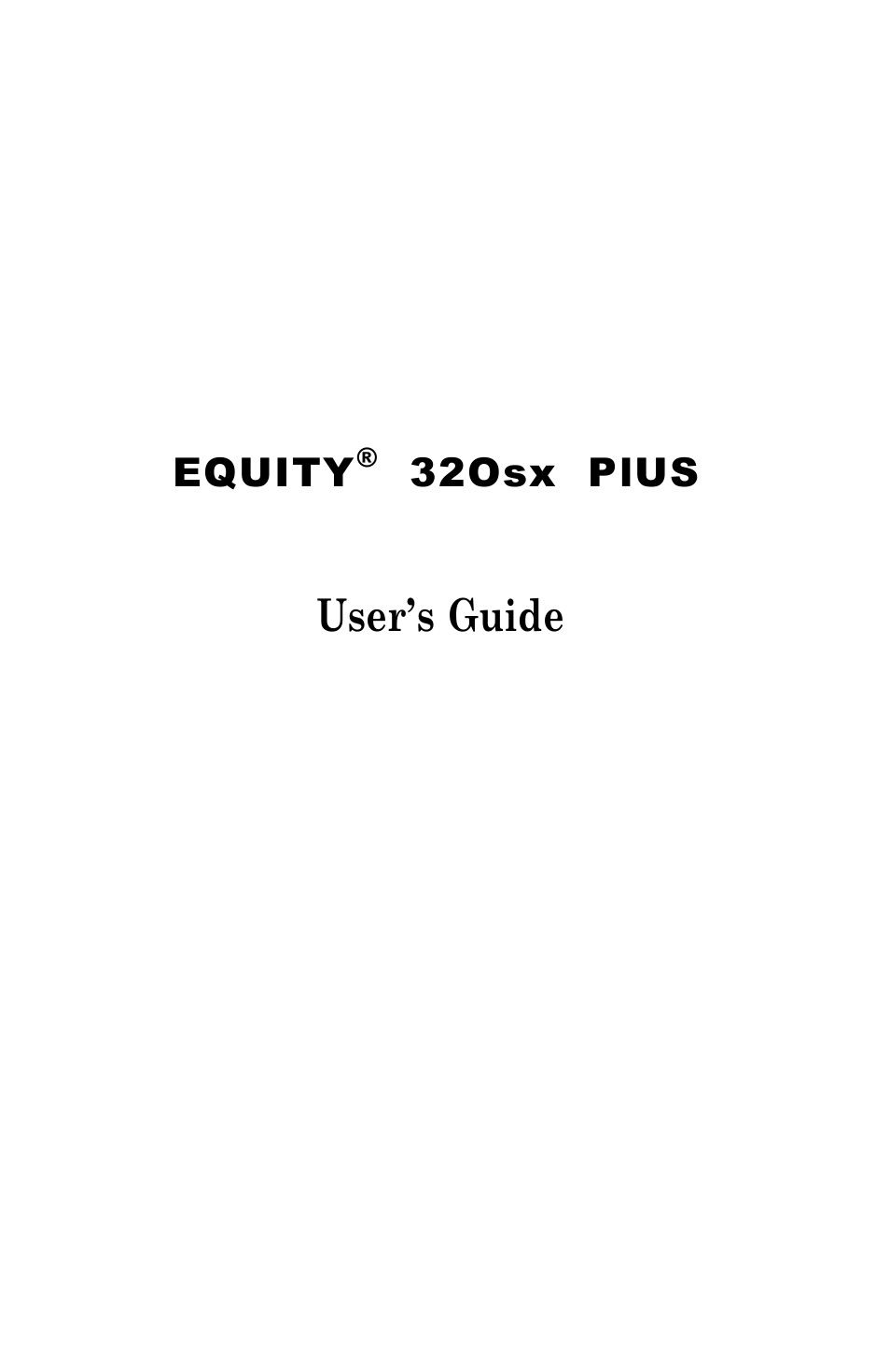 Epson Equity 320SX PLUS User Manual | 230 pages