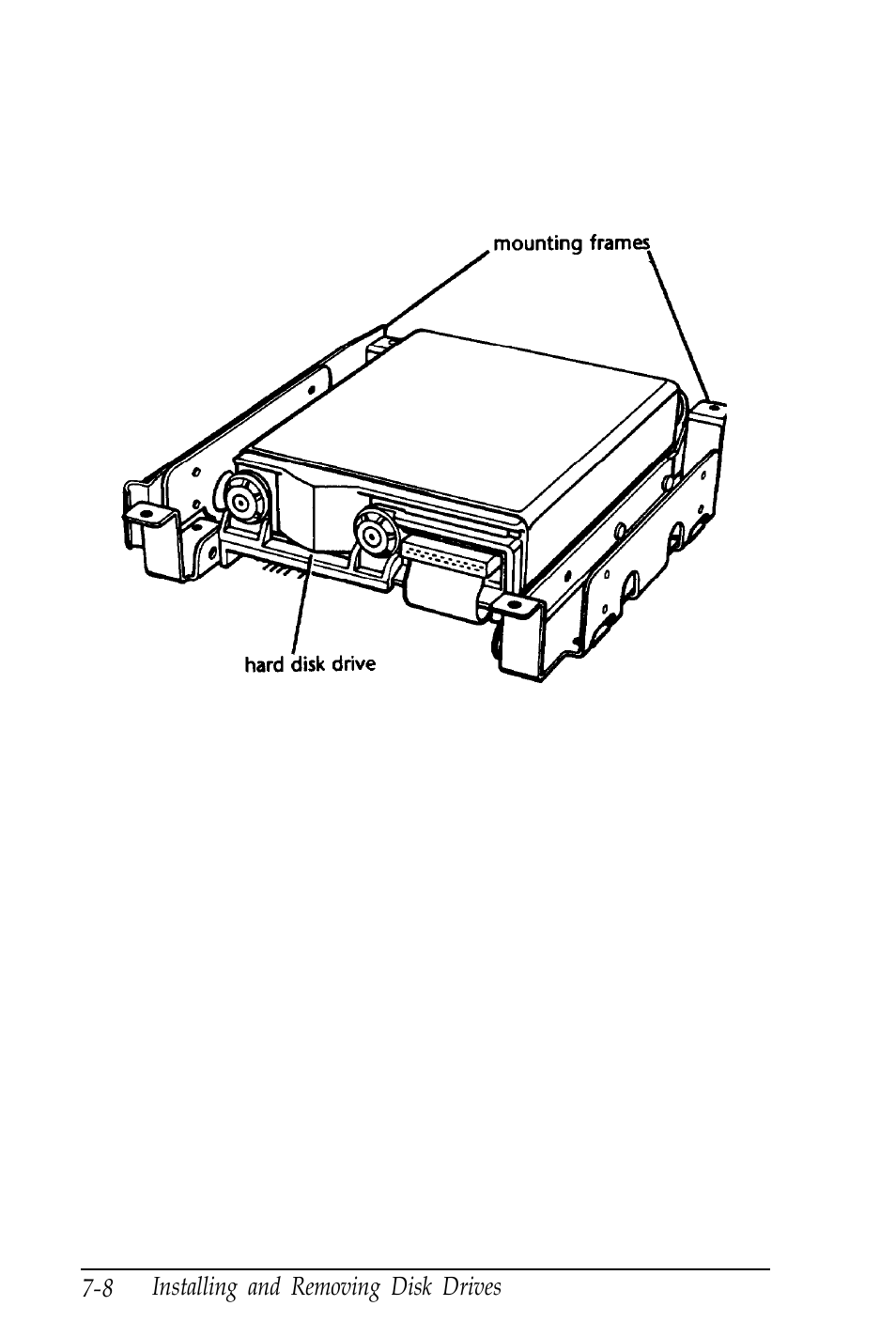 Remove the mounting frames from the drive | Epson Equity 320SX PLUS User Manual | Page 136 / 230