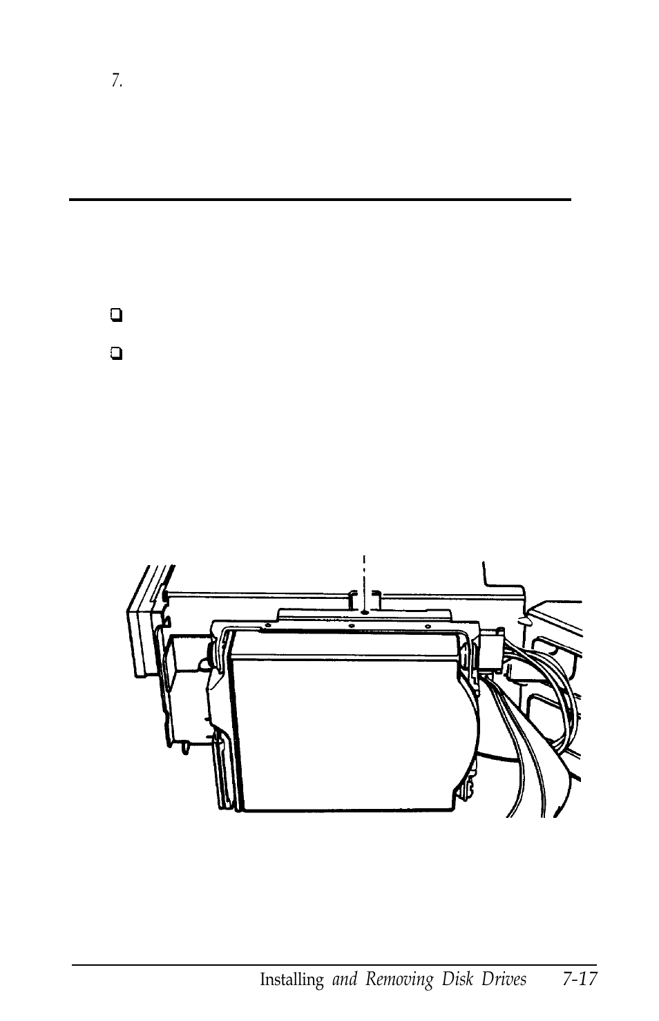 Removing a hard disk from the vertical position | Epson Equity 320SX PLUS User Manual | Page 145 / 230