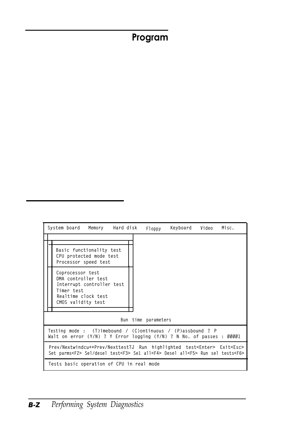 Starting the diagnostics program, The main menu screen, Start | At the next prompt, select, At the, Prompt, type, And press, Performing system diagnostics | Epson Equity 320SX PLUS User Manual | Page 162 / 230