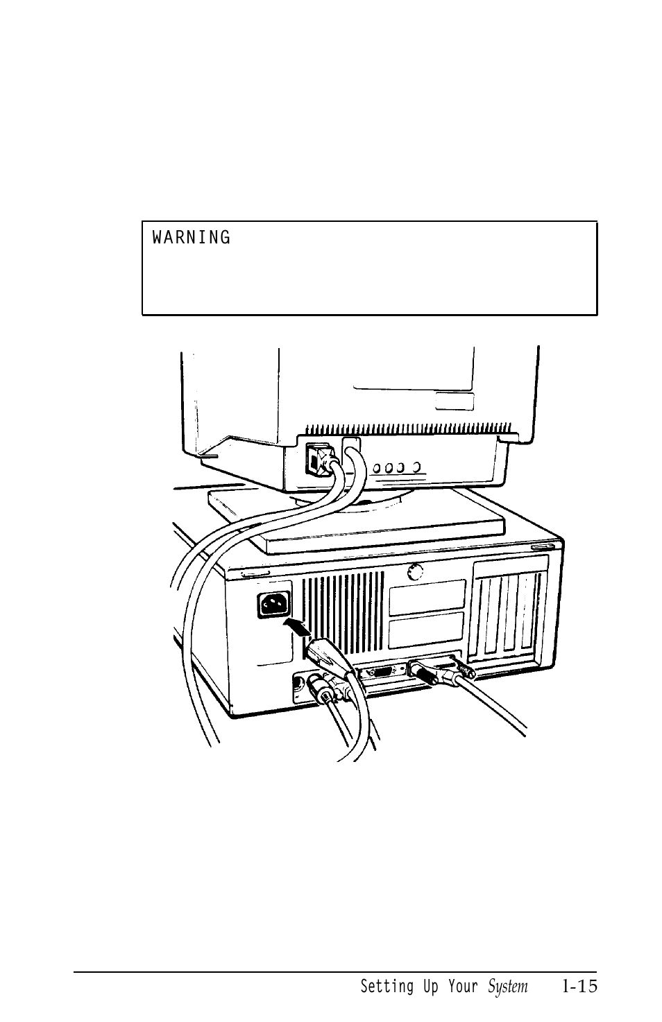 Connecting the power cord | Epson Equity 320SX PLUS User Manual | Page 32 / 230