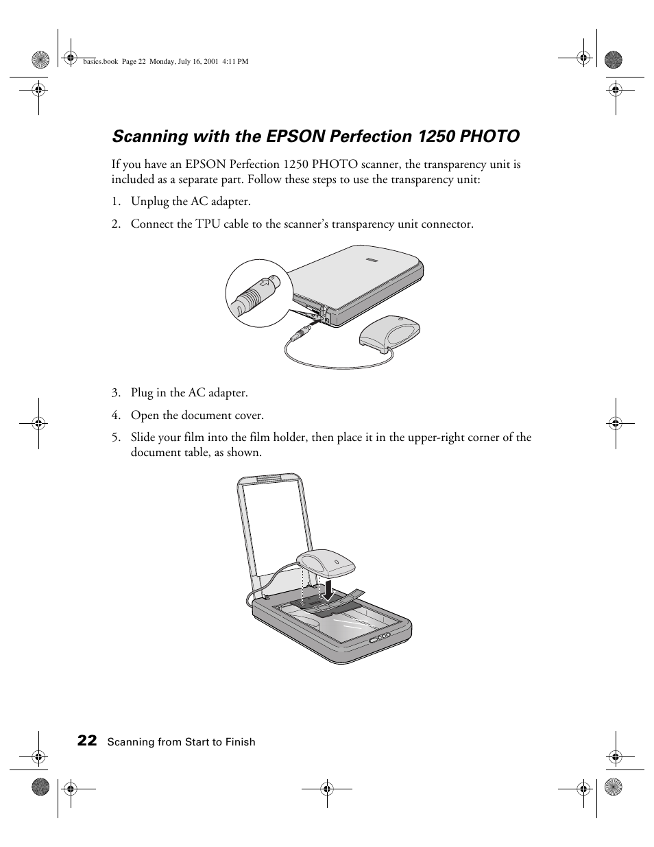 Scanning with the epson perfection 1250 photo | Epson 1250 User Manual | Page 26 / 48