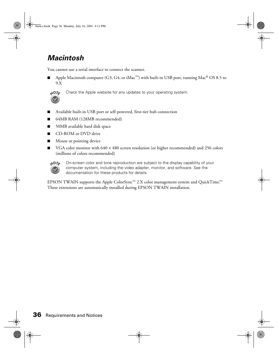 Macintosh | Epson 1250 User Manual | Page 40 / 48