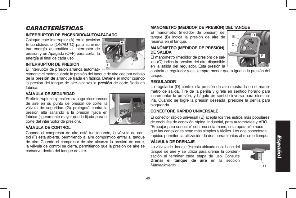 Español características | Epson D55168 User Manual | Page 49 / 64