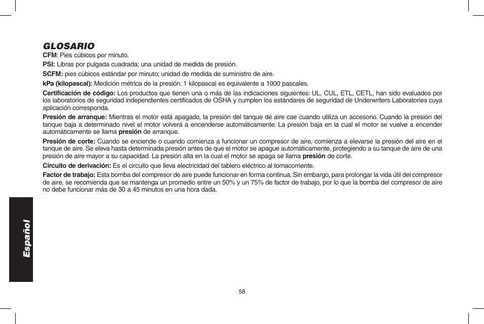 Español glosario | Epson D55168 User Manual | Page 58 / 64