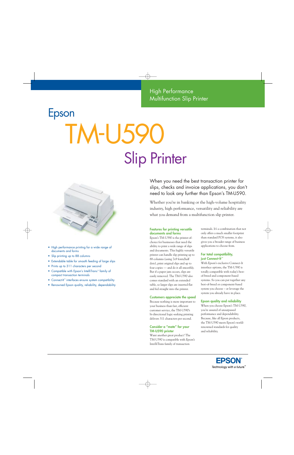 Epson TM-U560 User Manual | 2 pages