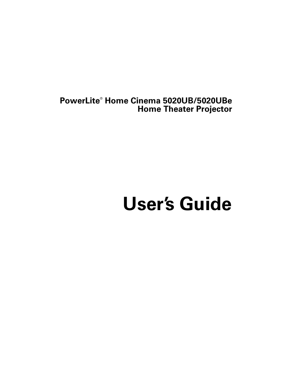 Epson 5020UB User Manual | 96 pages