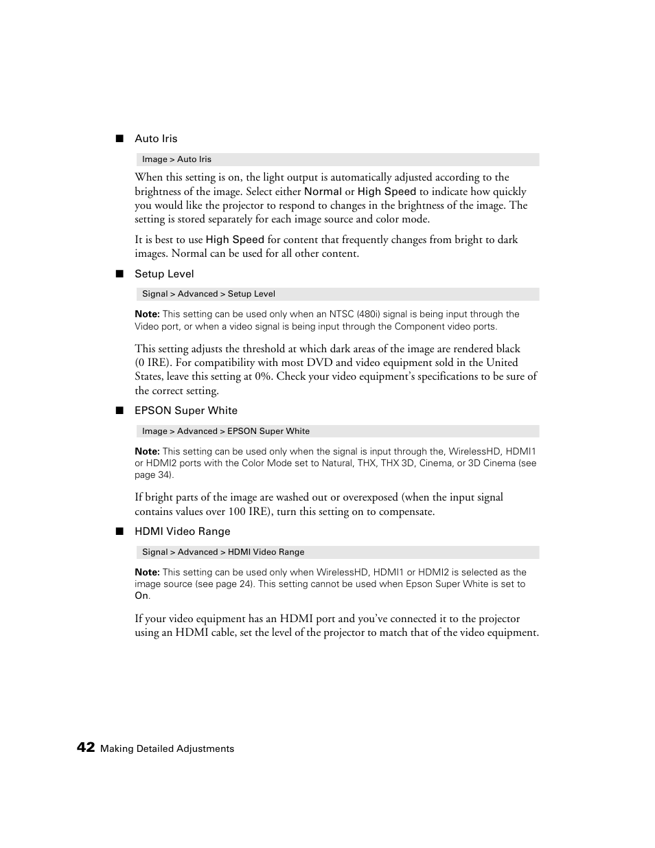 Epson 5020UB User Manual | Page 42 / 96