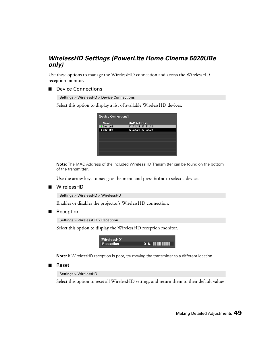 Epson 5020UB User Manual | Page 49 / 96