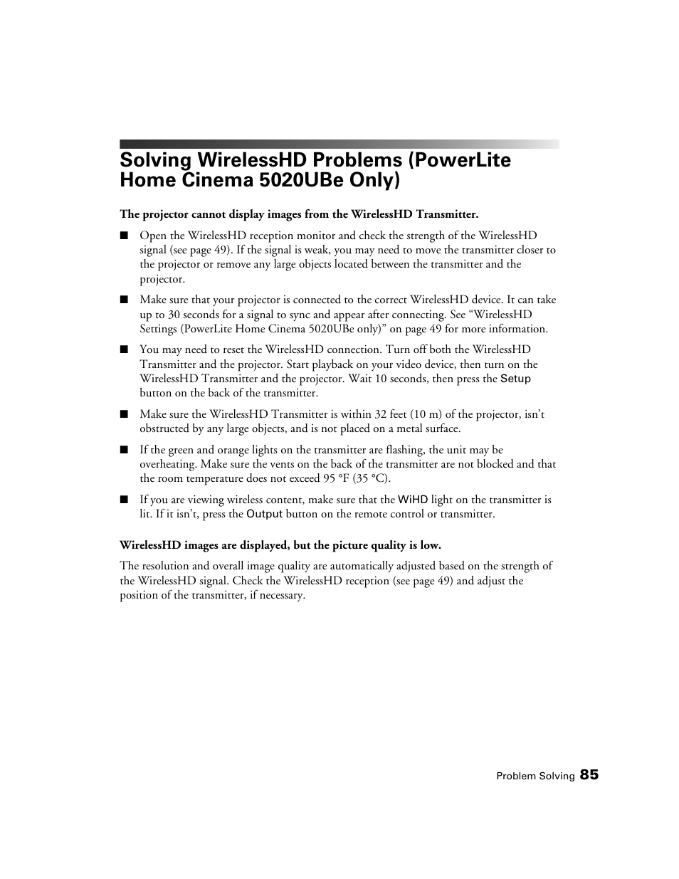 Epson 5020UB User Manual | Page 85 / 96