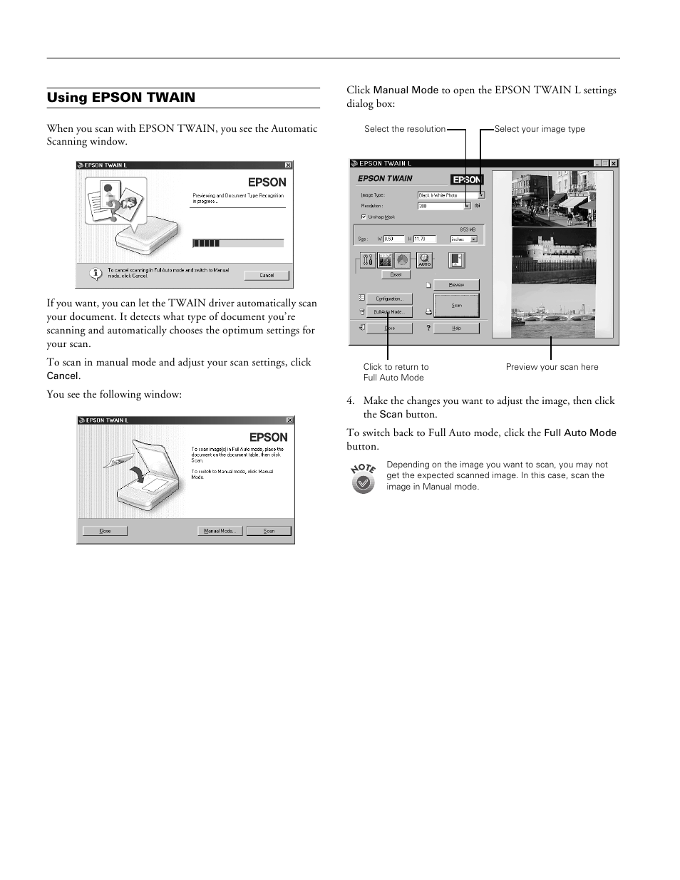 Using epson twain, Epson perfection 640u | Epson Perfection 640U User Manual | Page 4 / 5