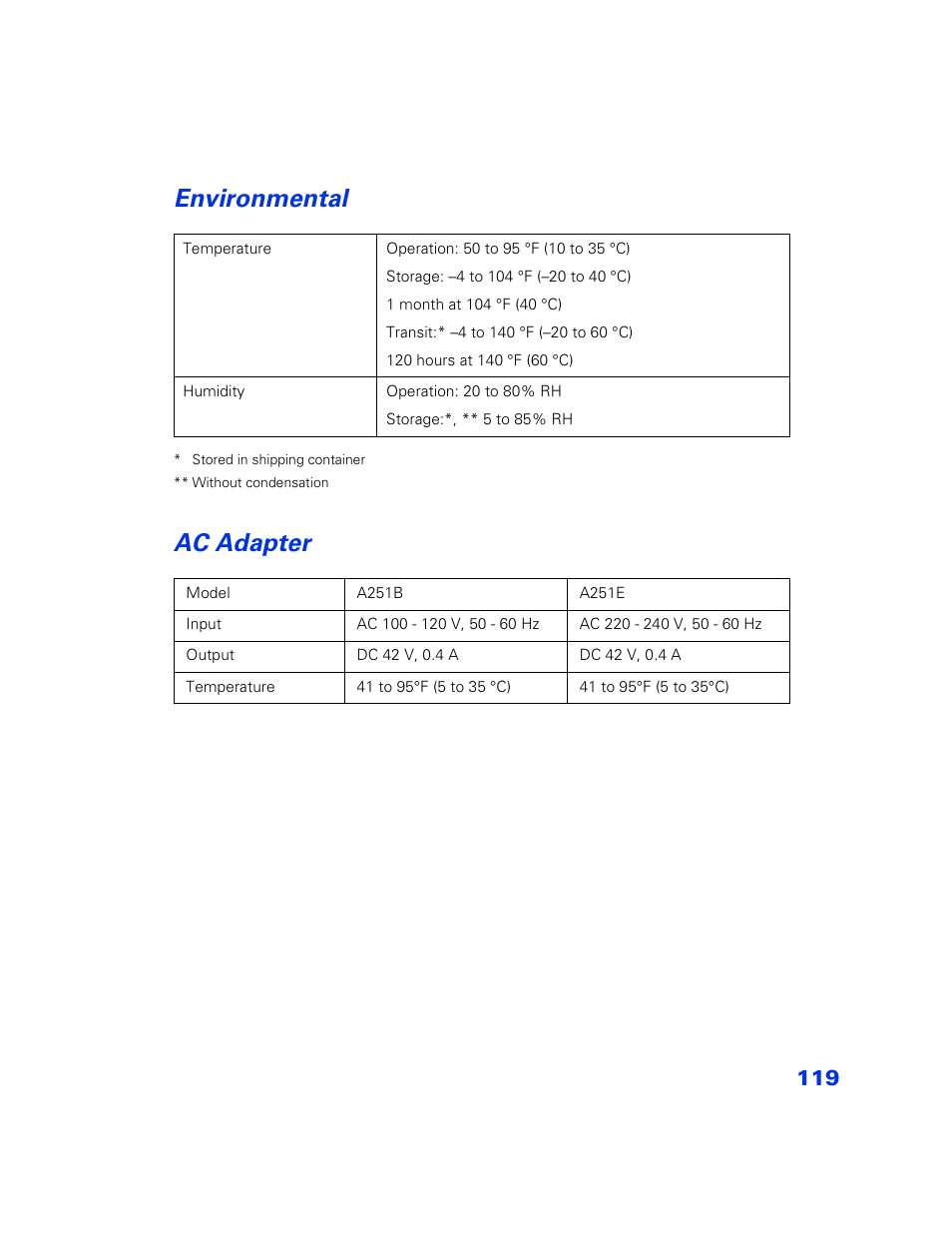 Environmental, Ac adapter, Environmental 119 | Ac adapter 119 | Epson PictureMate User Manual | Page 120 / 126