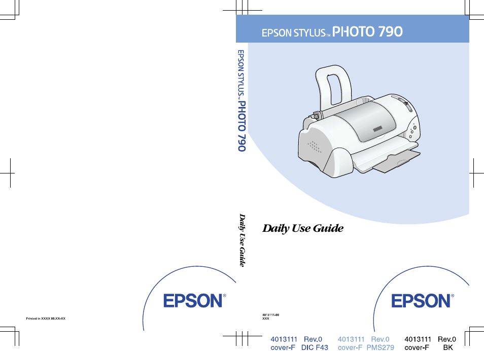 Back cover, Daily use guide | Epson 790 User Manual | Page 26 / 26