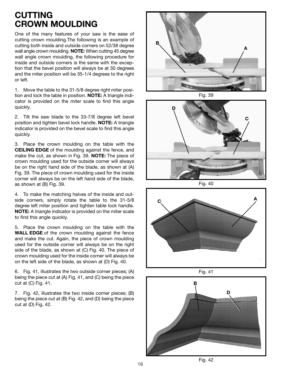 Cutting crown moulding | Epson 36-075 User Manual | Page 16 / 21
