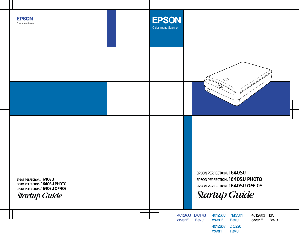 Back cover, Startup guide | Epson 1640SU User Manual | Page 56 / 56