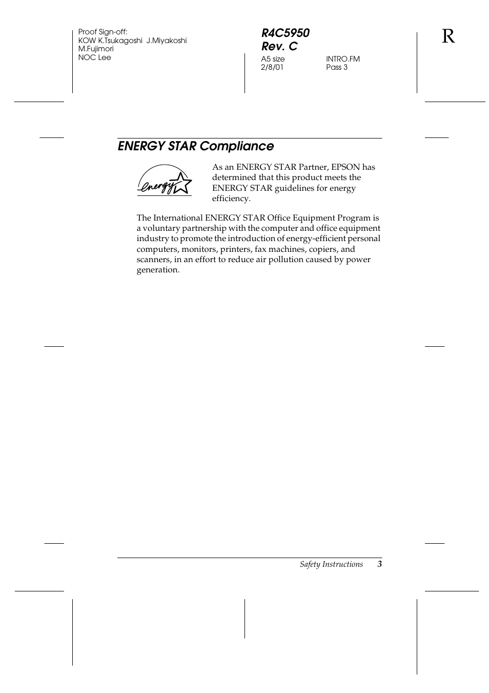 Energy star compliance | Epson 1640SU User Manual | Page 9 / 56