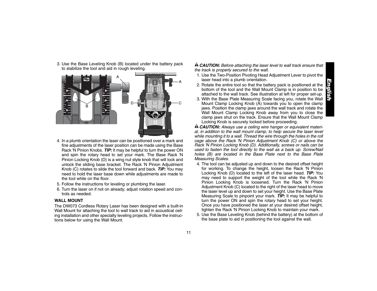 English | Epson DW073 User Manual | Page 13 / 68