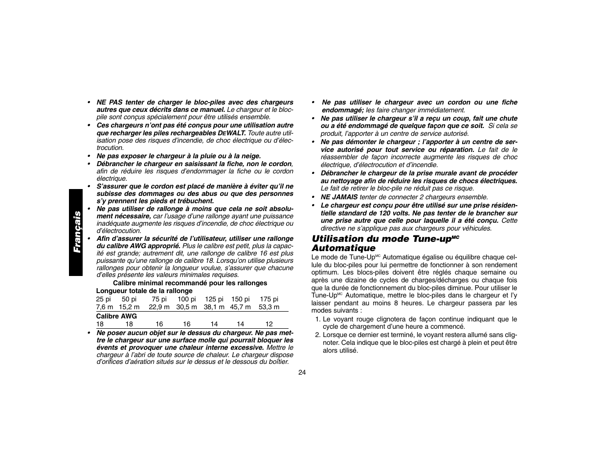 Utilisation du mode tune-up, Automatique, Français | Epson DW073 User Manual | Page 26 / 68