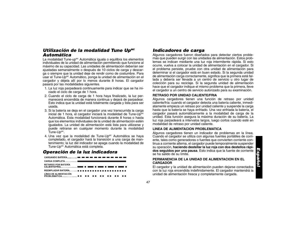 Utilización de la modalidad tune up, Automática, Español | Epson DW073 User Manual | Page 49 / 68