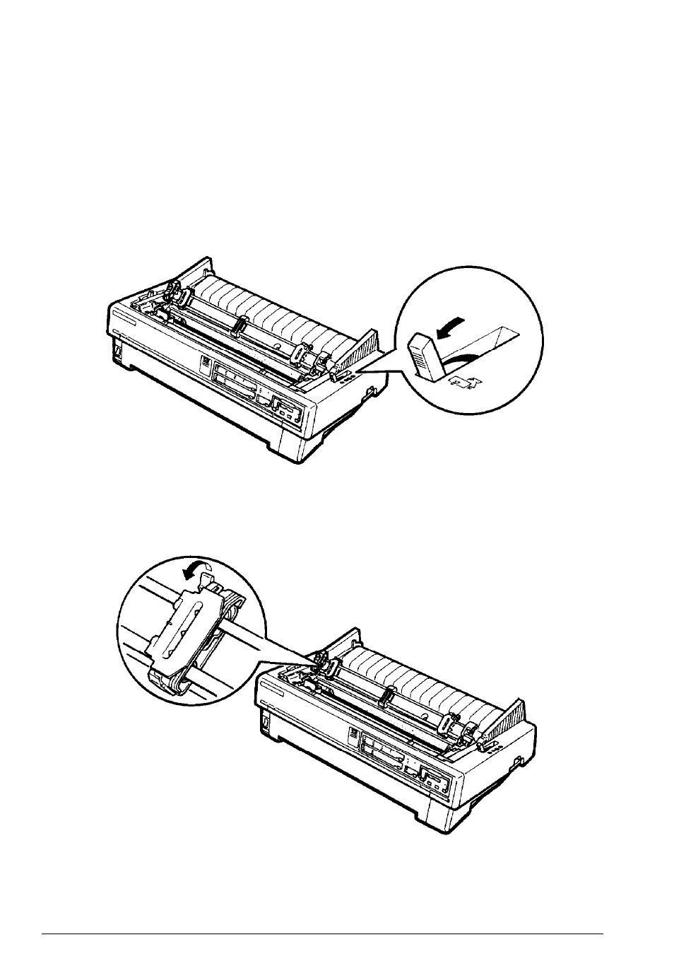 Loading continuous paper with the pull-tractor | Epson 1170 User Manual | Page 46 / 159