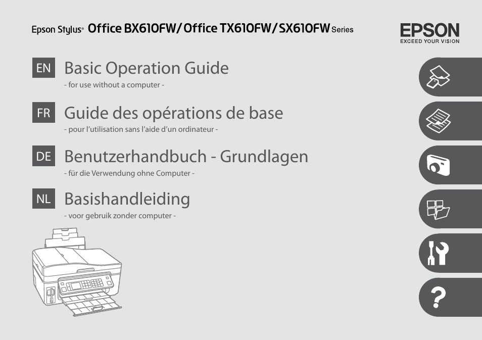 Epson STYLUS TX610FW User Manual | 100 pages