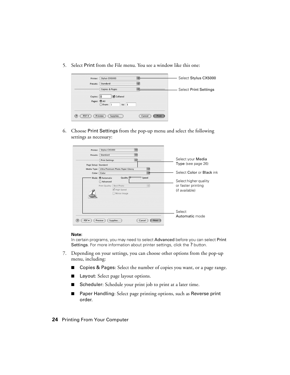 Epson CX5000 User Manual | Page 24 / 56