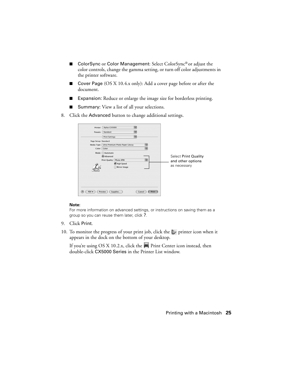 Epson CX5000 User Manual | Page 25 / 56