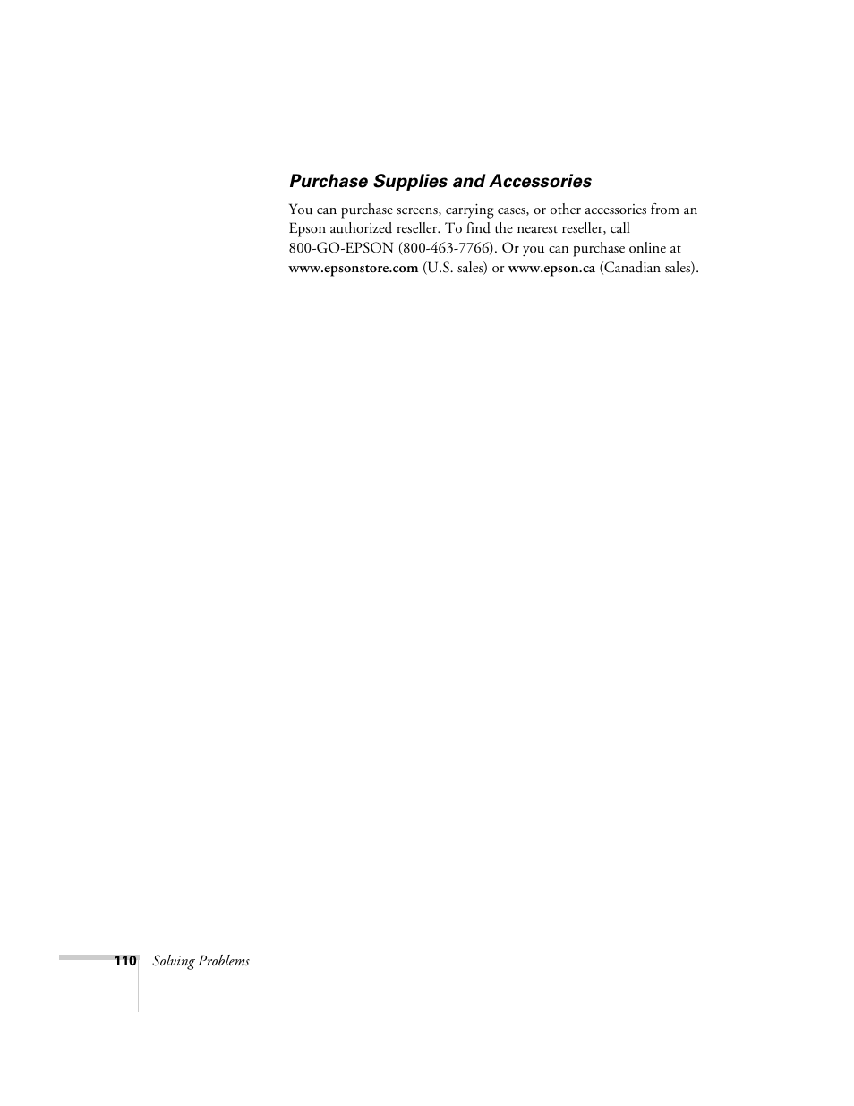 Purchase supplies and accessories | Epson 6100i User Manual | Page 110 / 132