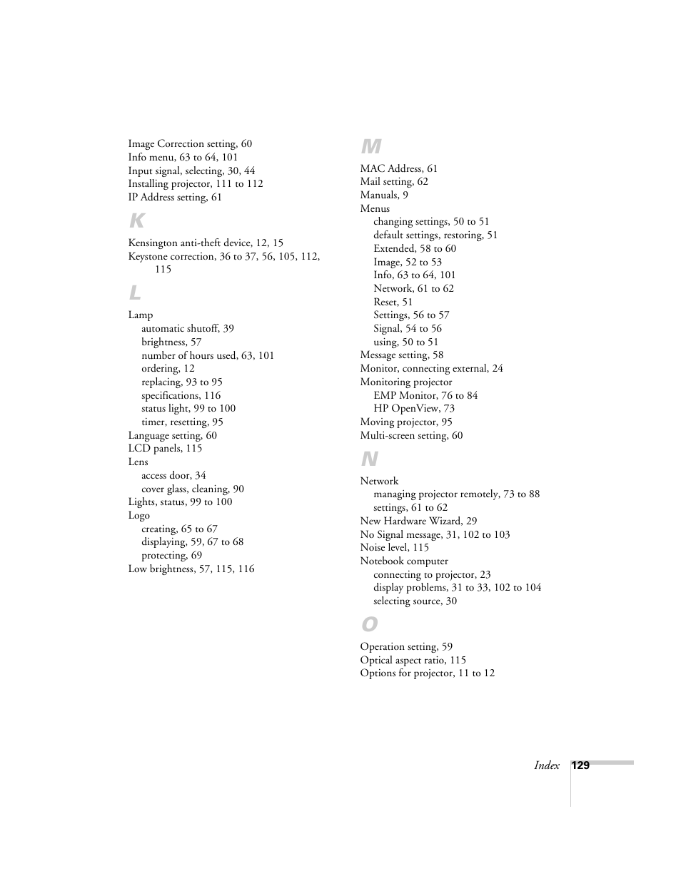 Epson 6100i User Manual | Page 129 / 132