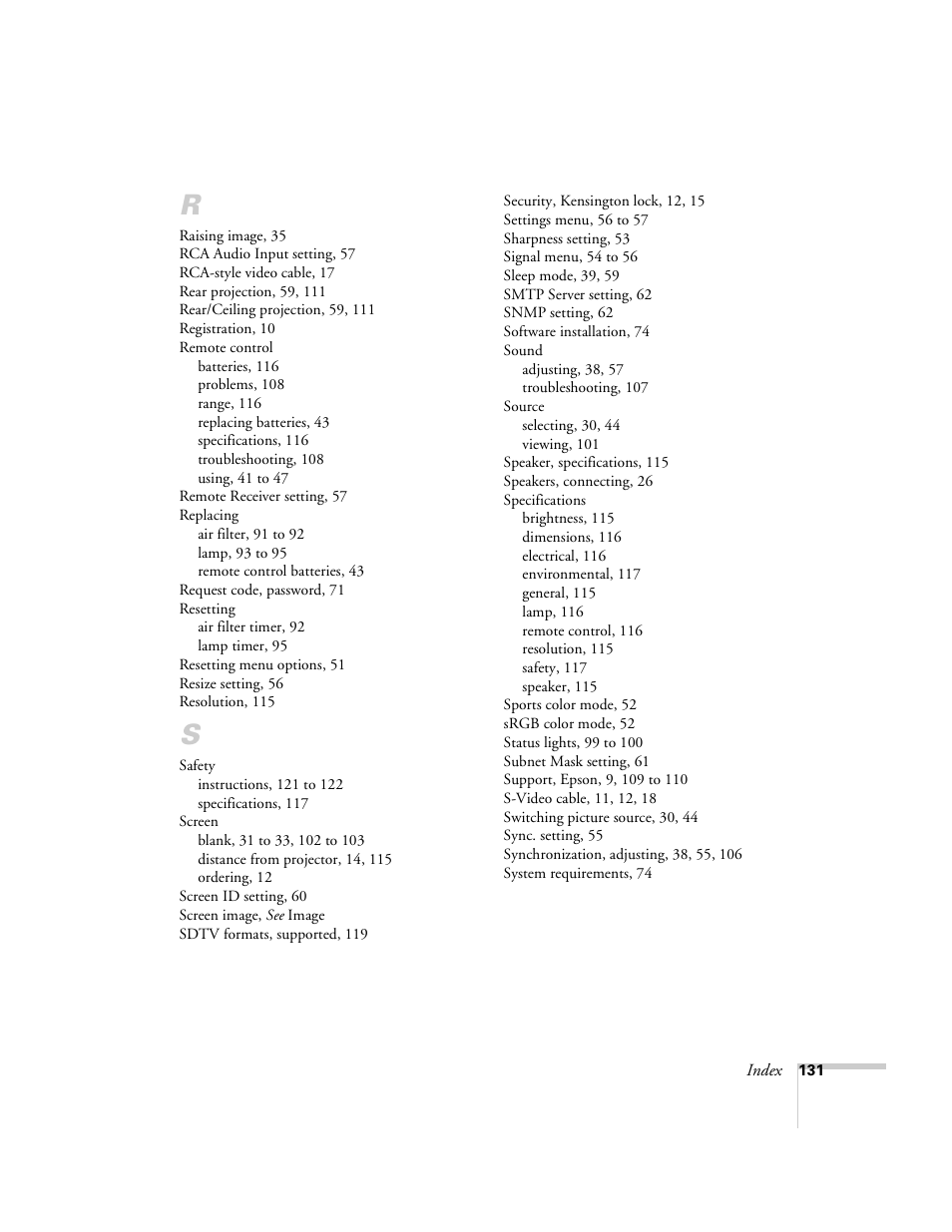 Epson 6100i User Manual | Page 131 / 132