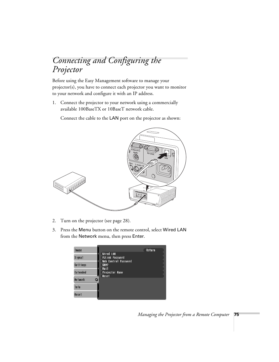 Connecting and configuring the projector | Epson 6100i User Manual | Page 75 / 132