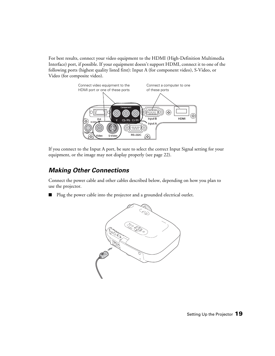 Making other connections | Epson 550 User Manual | Page 19 / 78